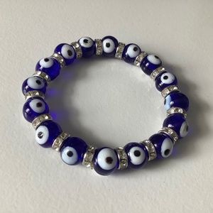 Evil Eye Blue Glass Beads protection bracelet